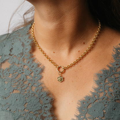 Rolo chain with charm collector ring