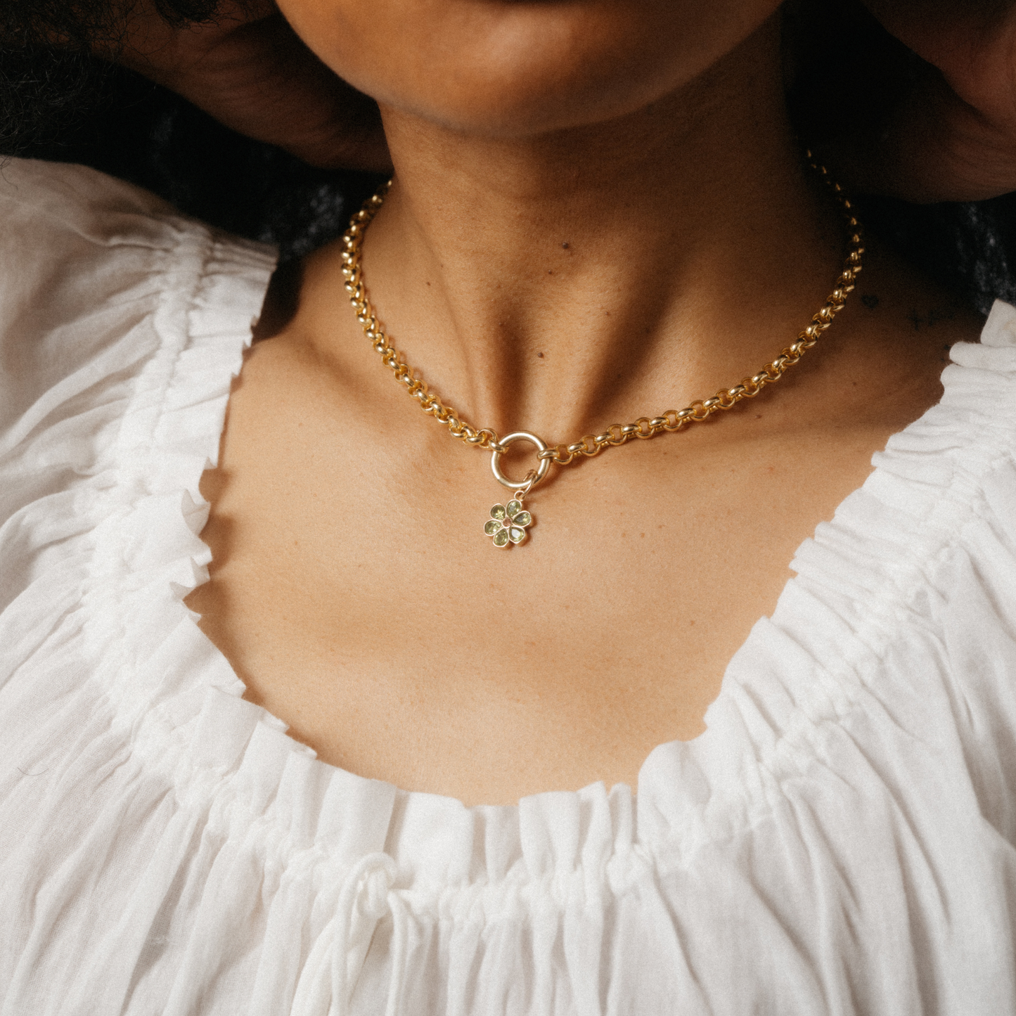 Rolo chain with charm collector ring