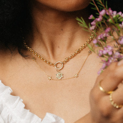 Rolo chain with charm collector ring
