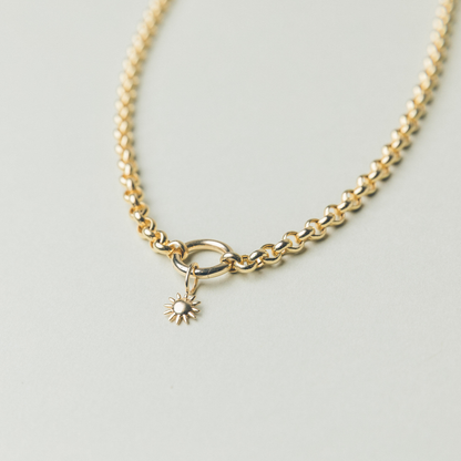 Rolo chain with charm collector ring