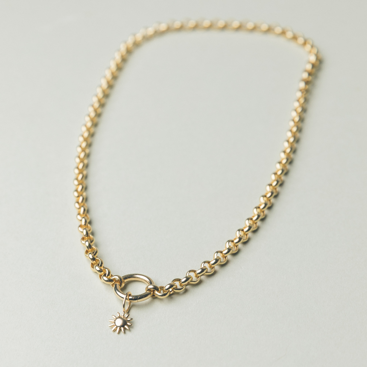 Rolo chain with charm collector ring