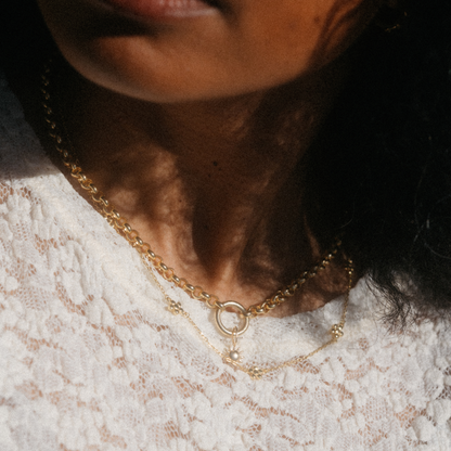 Rolo chain with charm collector ring